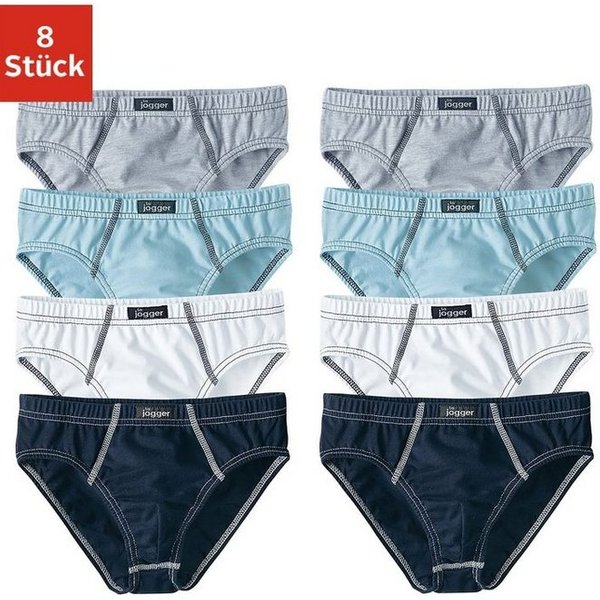le jogger® Slip (Packung, 8-St) unifarben, mit Markenlabel und Kontrastnähten, Baumwolle