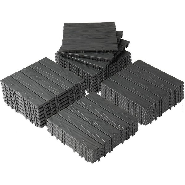 LEADZM Terrassendielen Terrassenfliesen 55er Set, Kunststoff, 30 x 30 x 2 cm, 5,00 m², BxL: je 30,00x30,00 cm, 2,00 mm Stärke, (55-St), Bodenbelag für Balkon & 