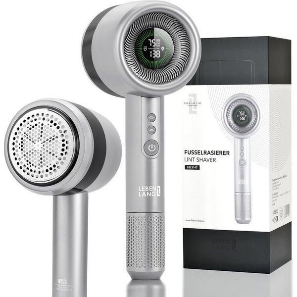 Lebenlang Fusselrasierer Premium elektrischer Fusselentferner mit 4000mAh, Großes Display, Präzisionsklingen, 5 Modi, LED Frontlicht