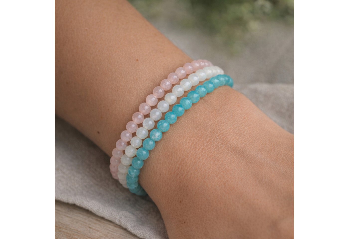 Lebensquelle Plus Armband Amazonit Kugelarmband, 6 mm – Bild 5 von 5