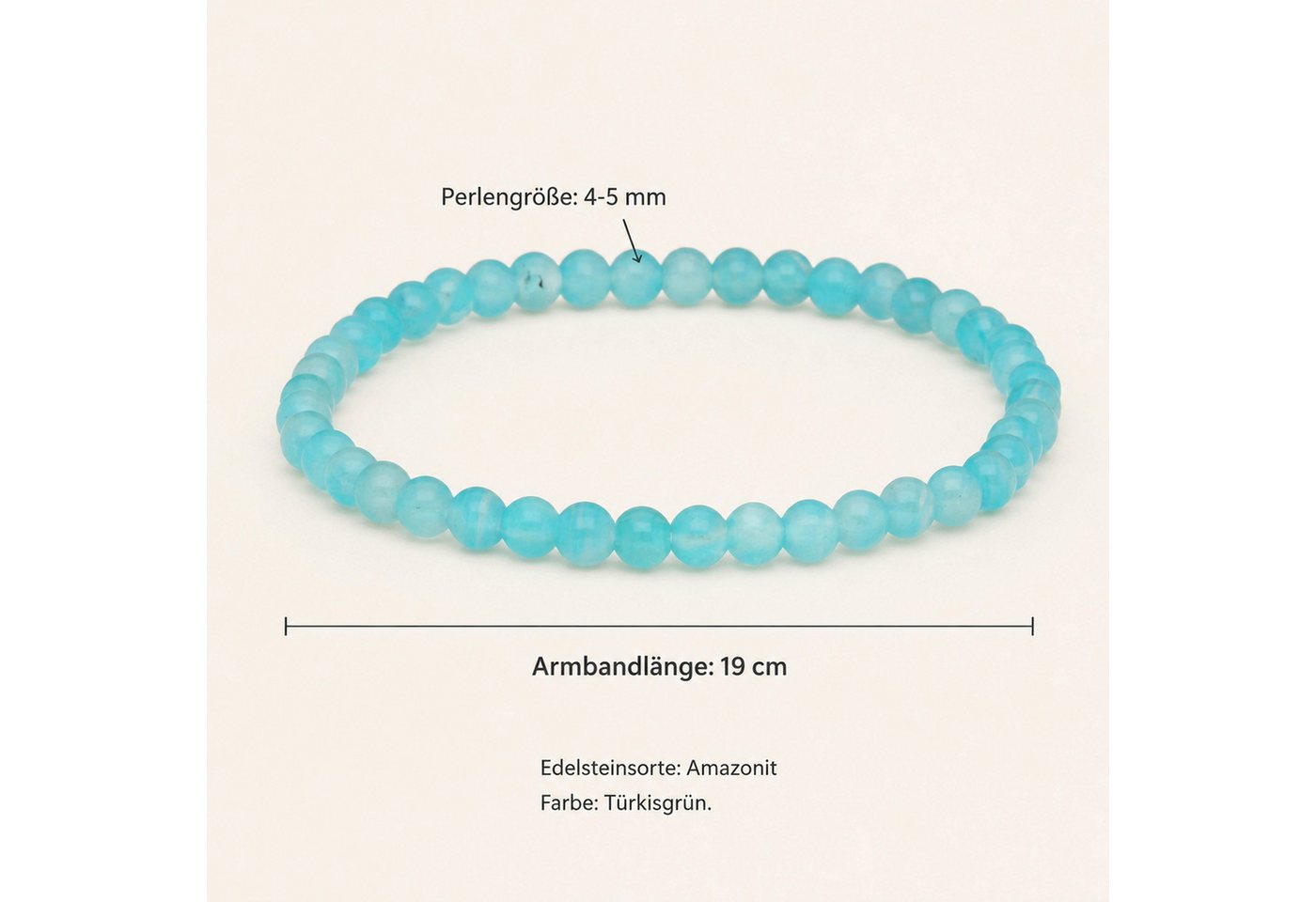 Lebensquelle Plus Armband Amazonit Mini-Kugelarmband, 4 mm – Bild 5 von 5
