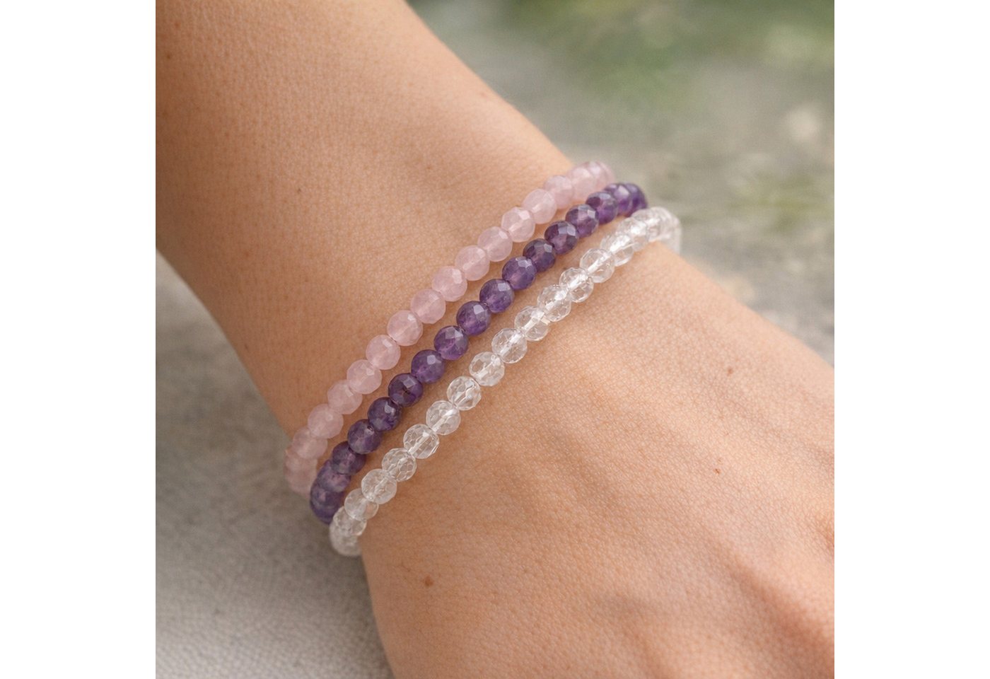 Lebensquelle Plus Armband Amethyst, facettiertes Armband, 4 mm – Bild 5 von 5
