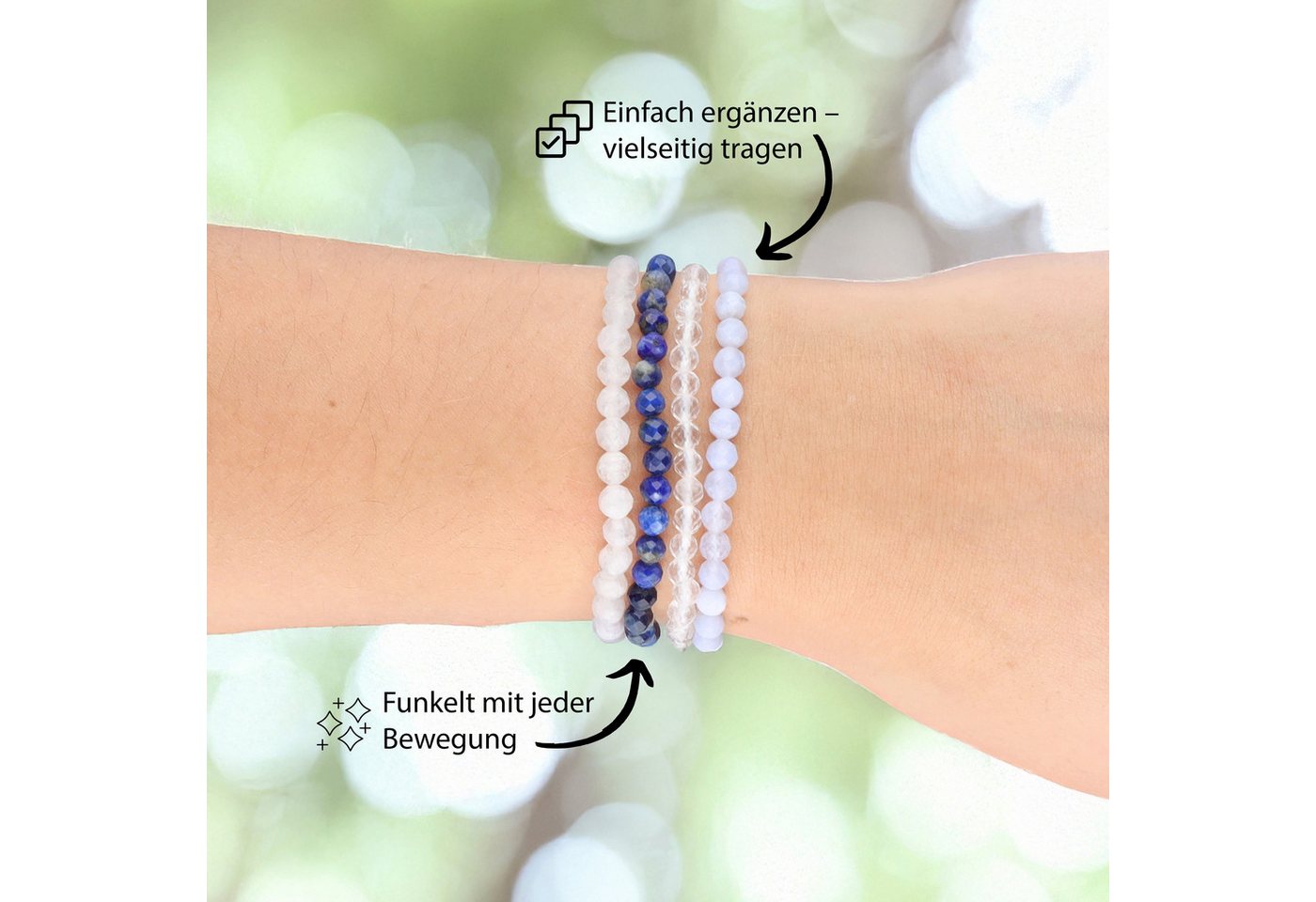 Lebensquelle Plus Armband Lapislazuli, facettiertes Armband, 4 mm – Bild 3 von 3