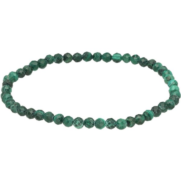 Lebensquelle Plus Armband Malachit, facettiertes Armband, 4 mm