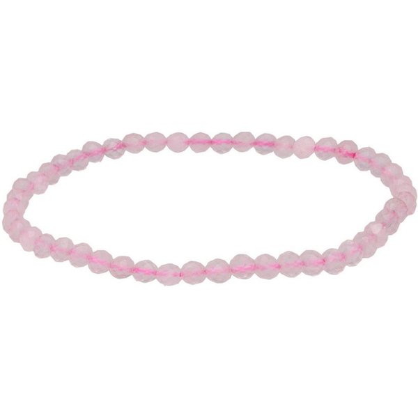 Lebensquelle Plus Armband Rosenquarz, facettiertes Armband, 4 mm