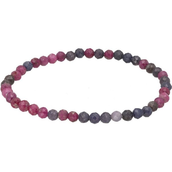 Lebensquelle Plus Armband Rubin-Saphir, facettiertes Armband, 4 mm