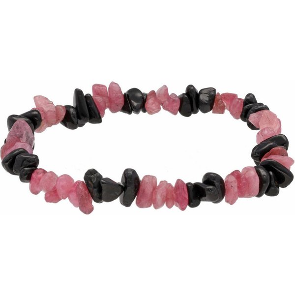 Lebensquelle Plus Armband Turmalin, Splitterarmband schwarz (Schörl) + Rot (Rubellit)