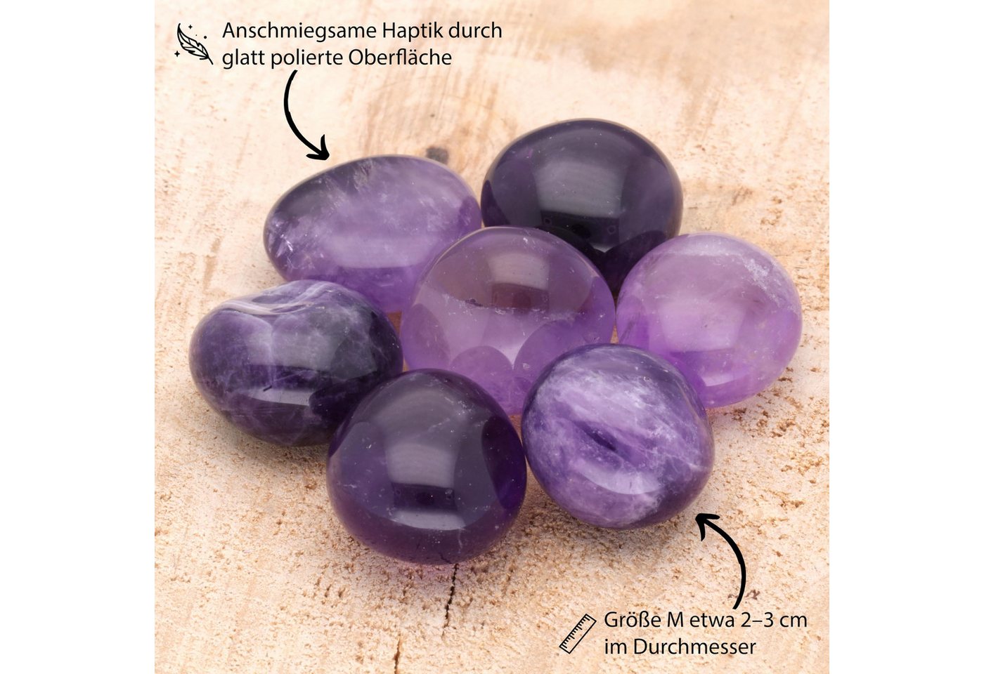 Lebensquelle Plus Edelstein Amethyst Trommelstein – Bild 2 von 4