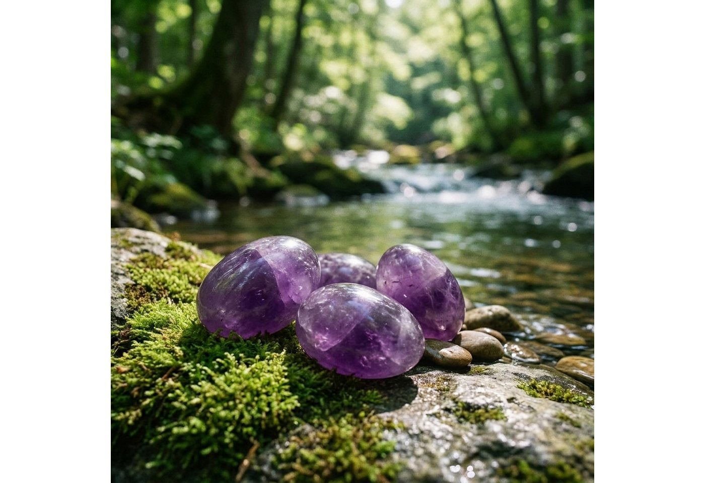 Lebensquelle Plus Edelstein Amethyst Trommelstein – Bild 4 von 4