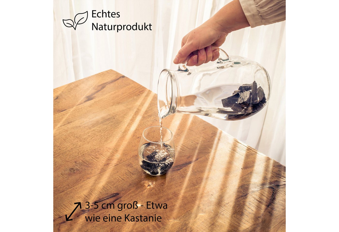 Lebensquelle Plus Edelstein Turmalin, schwarz (Schörl) Wassersteine – Bild 2 von 5
