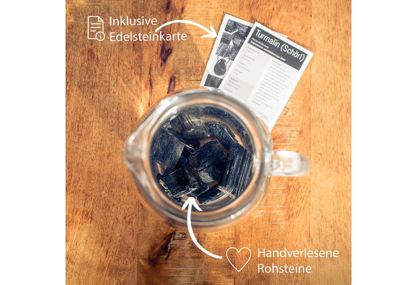 Lebensquelle Plus Edelstein Turmalin, schwarz (Schörl) Wassersteine – Bild 3 von 5