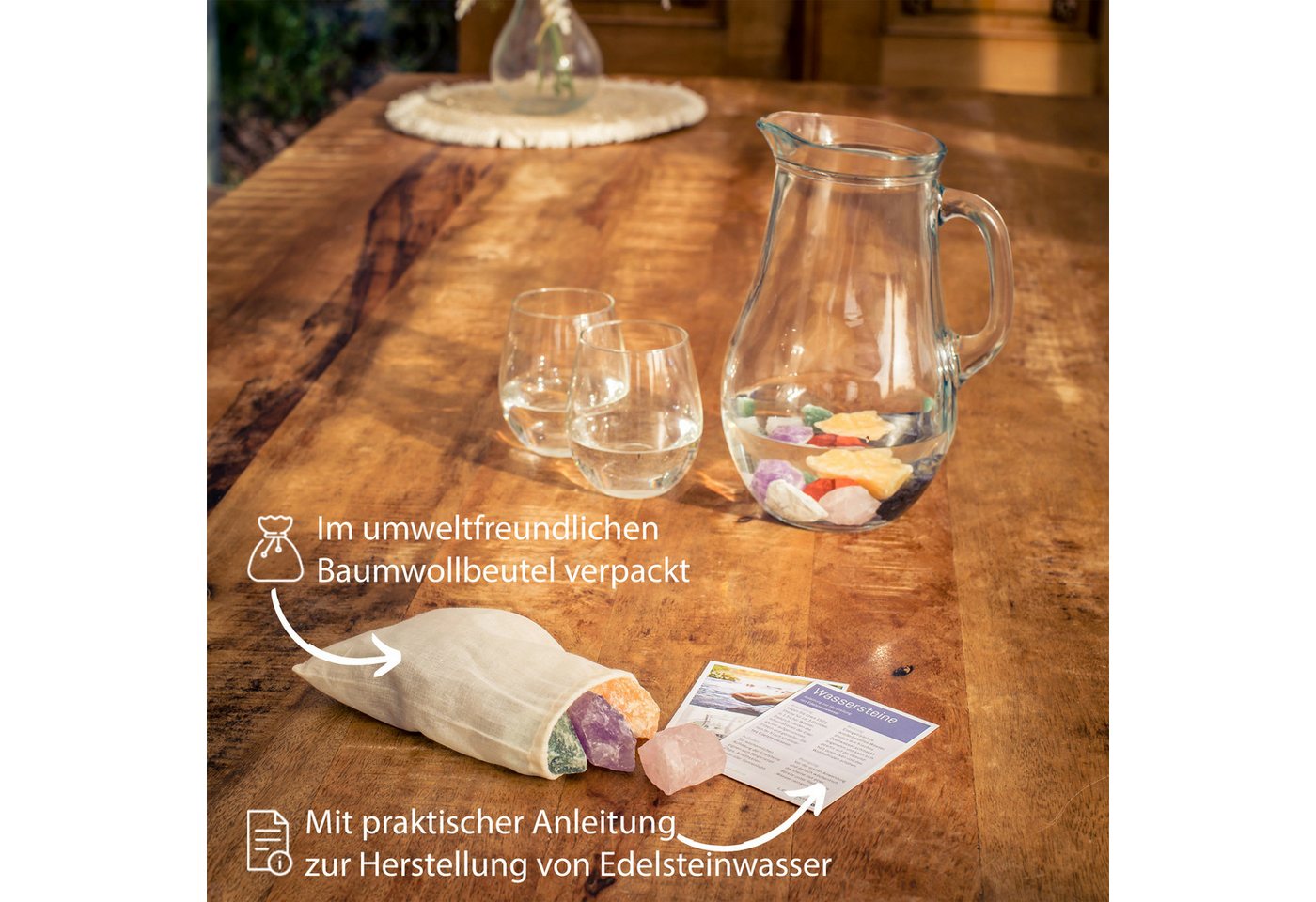 Lebensquelle Plus Edelstein Wassersteine Premium Mischung #1, 10 beliebte Natursteine für Edelste – Bild 3 von 5