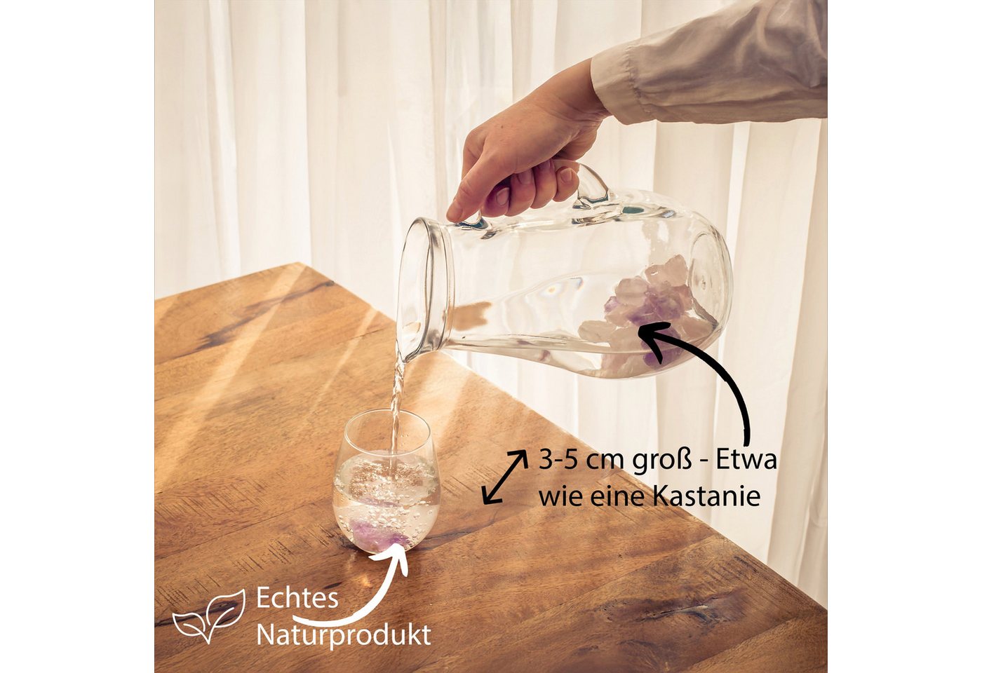 Lebensquelle Plus Edelstein Wassersteine Premium Grundmischung, Bergkristall + Rosenquarz + Ameth – Bild 4 von 5