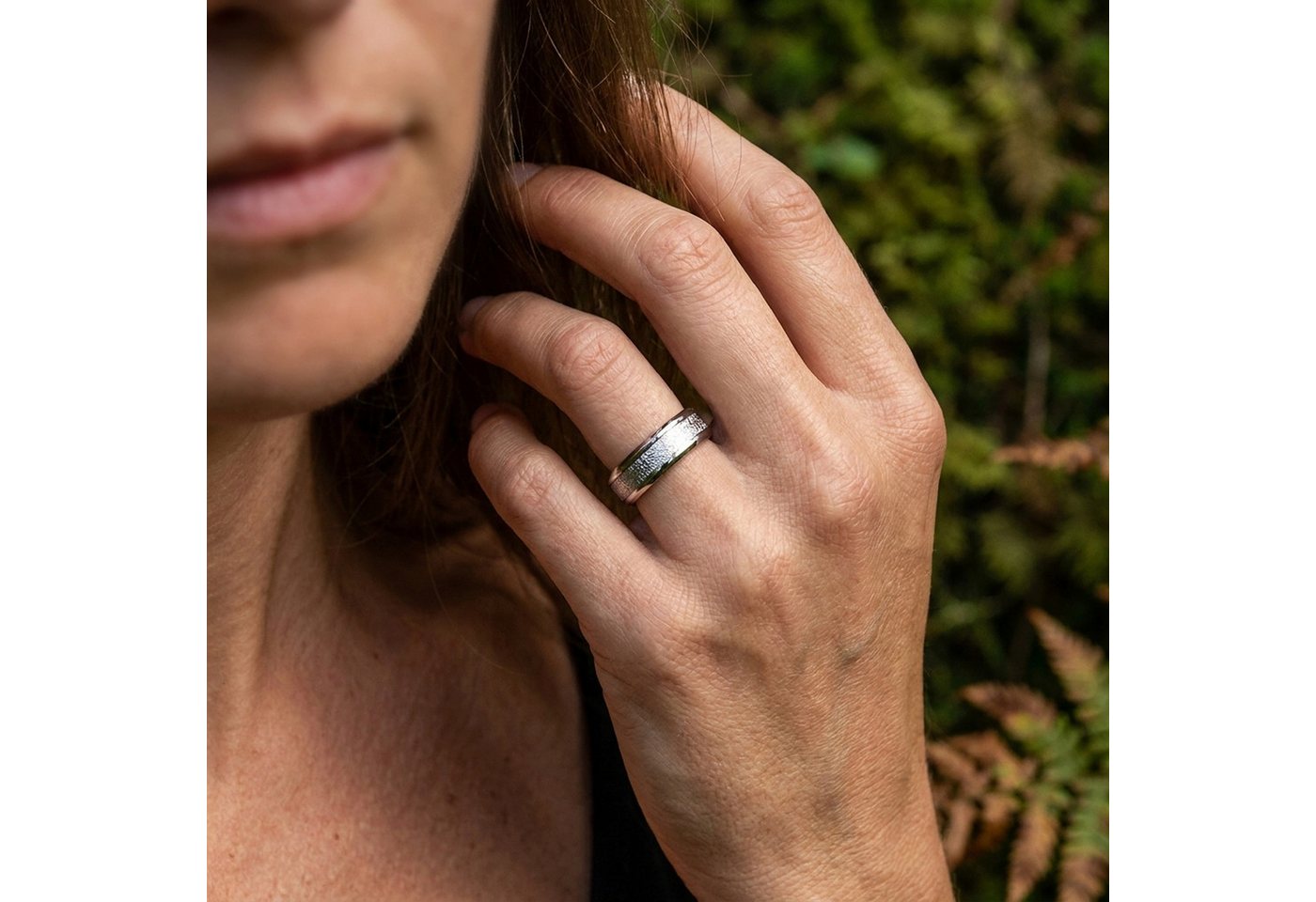 Lebensquelle Plus Fingerring Edelstahl Ring Silber – Schlichter Unisex Ring, poliert – Bild 4 von 5
