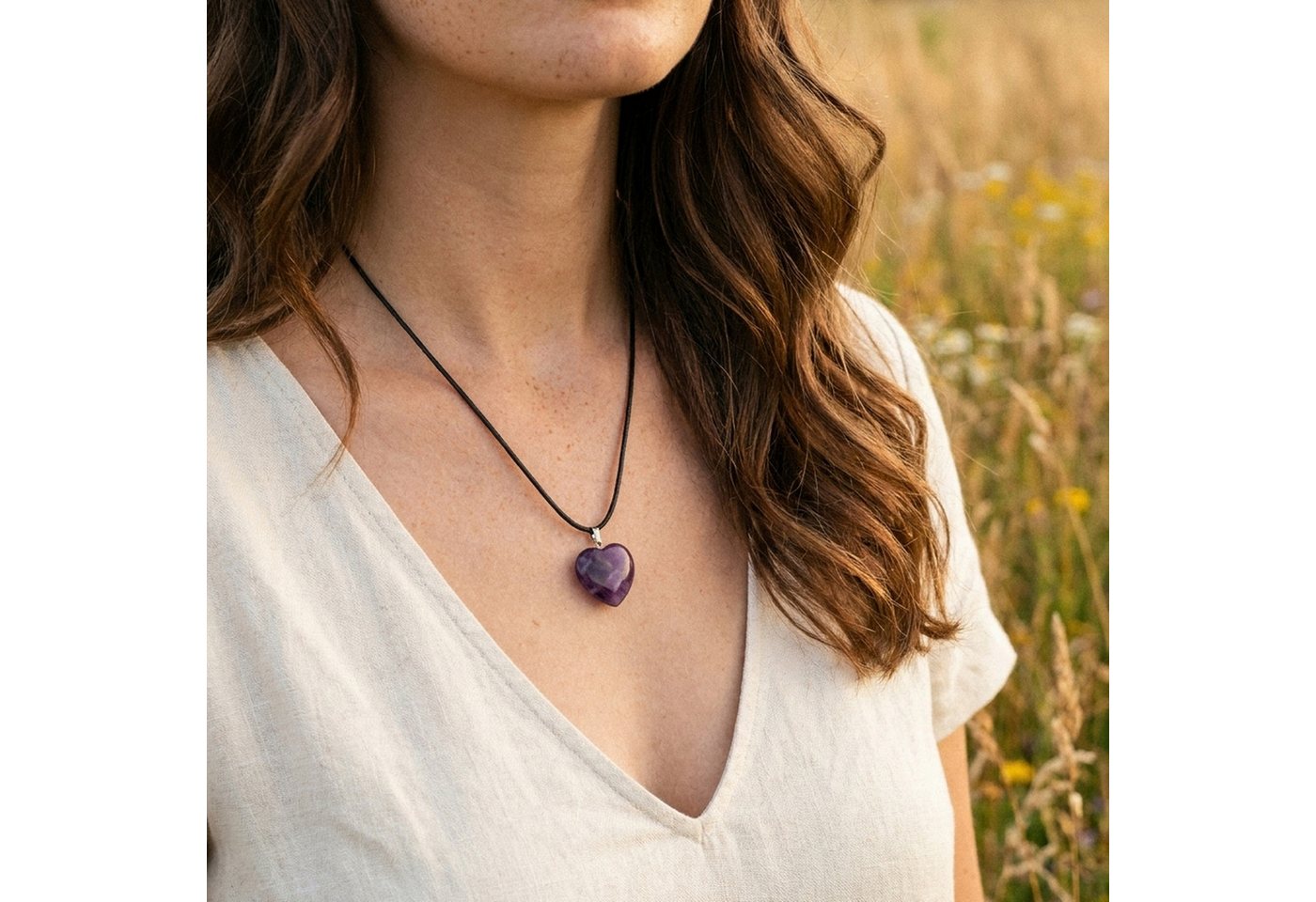 Lebensquelle Plus Kettenanhänger Amethyst, Herzanhänger – Bild 2 von 5