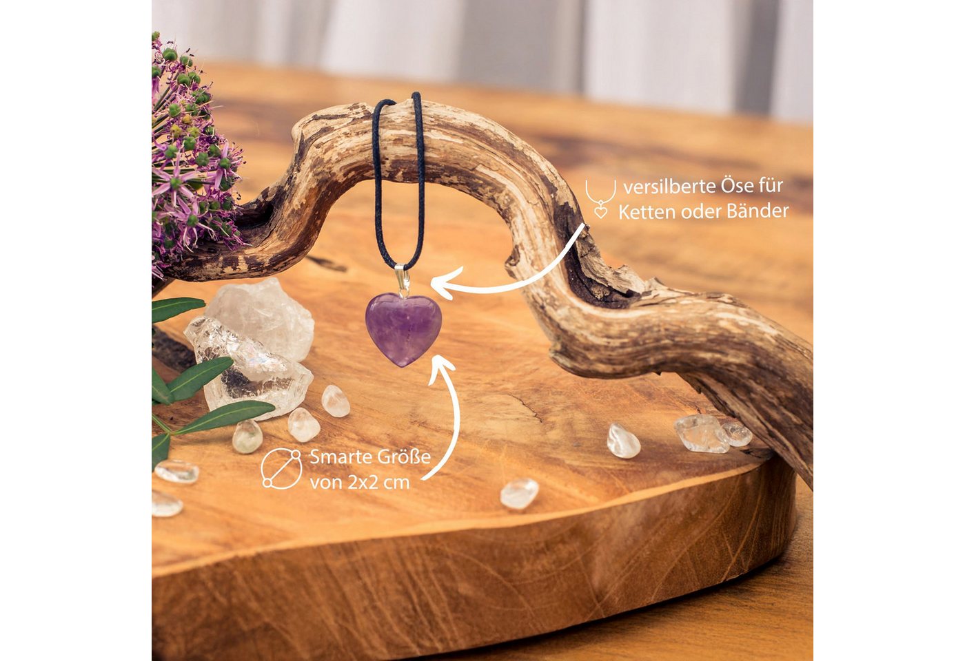 Lebensquelle Plus Kettenanhänger Amethyst, Herzanhänger – Bild 5 von 5