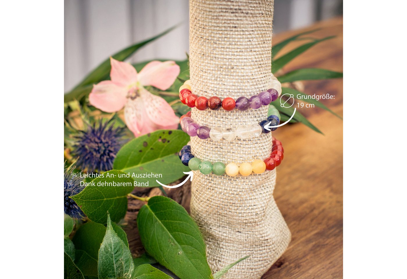 Lebensquelle Plus Klangchakra Set Chakra Kugelarmband, 8 mm – Bild 4 von 5
