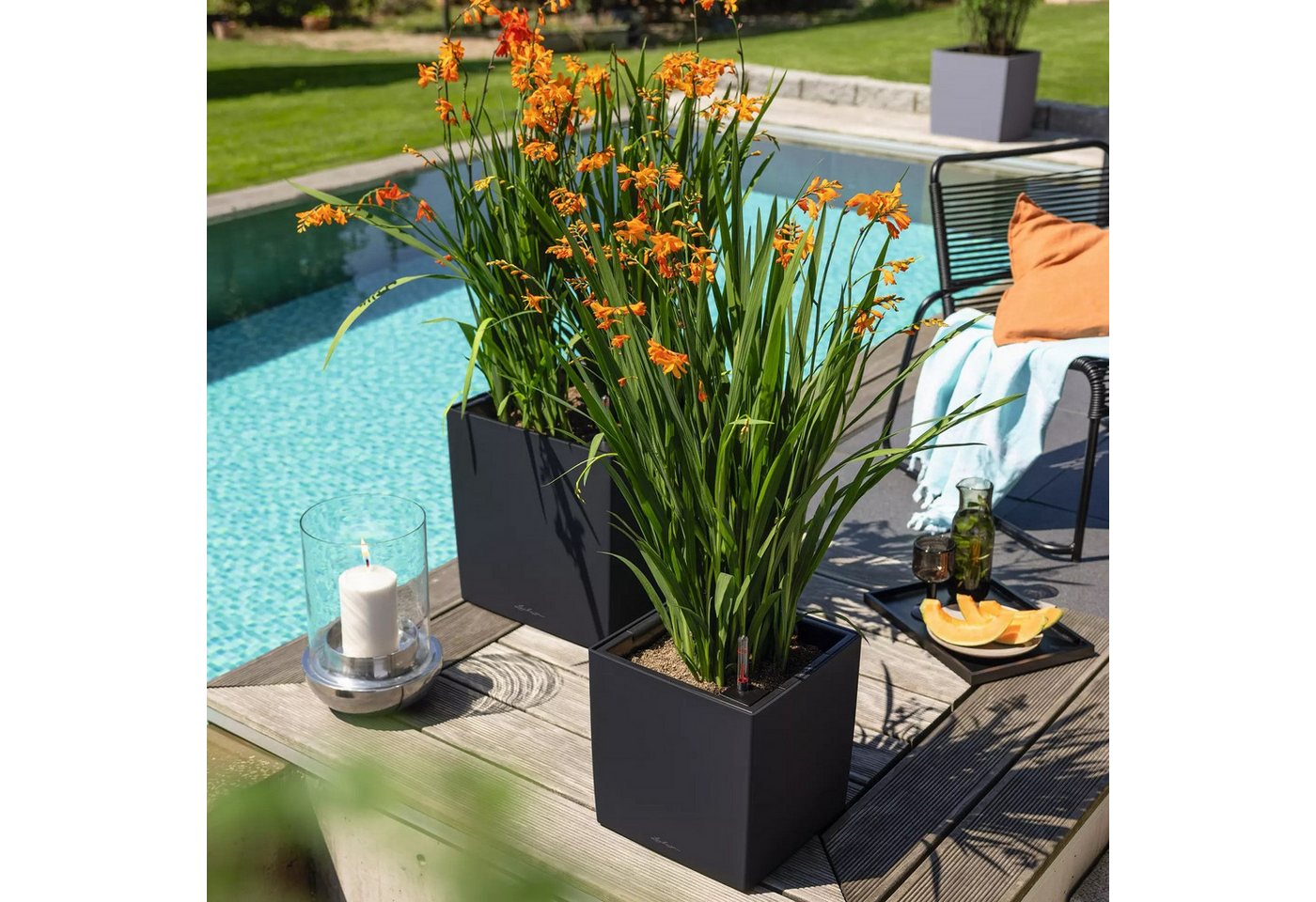 Lechuza® Blumentopf CUBE Color 40, sandbraun – Bild 4 von 5