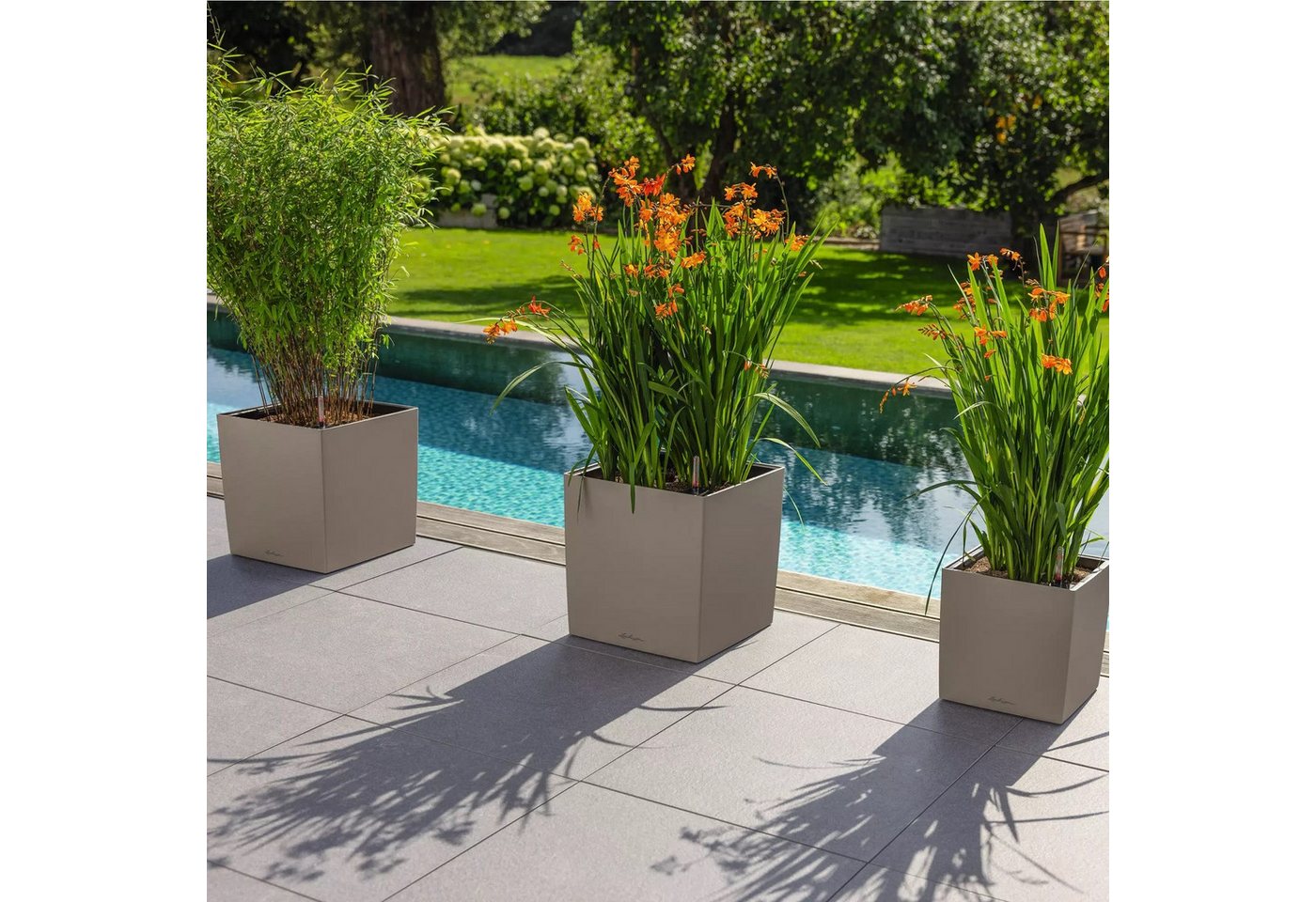 Lechuza® Blumentopf CUBE Color 40, sandbraun – Bild 5 von 5