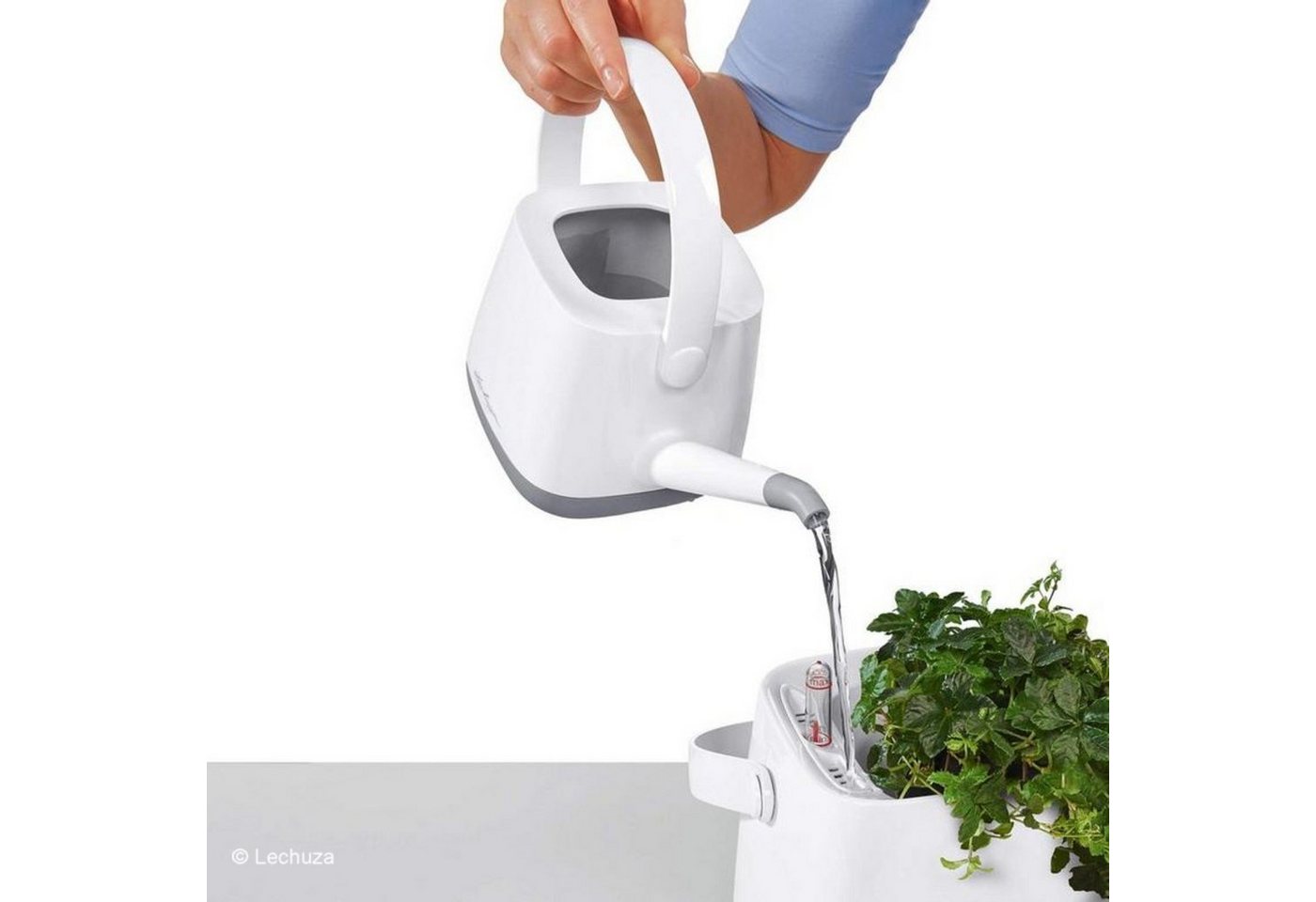 Lechuza® Gießkanne Yula 1,7L weiß/pistaziengrün seidenmatt – Bild 3 von 5