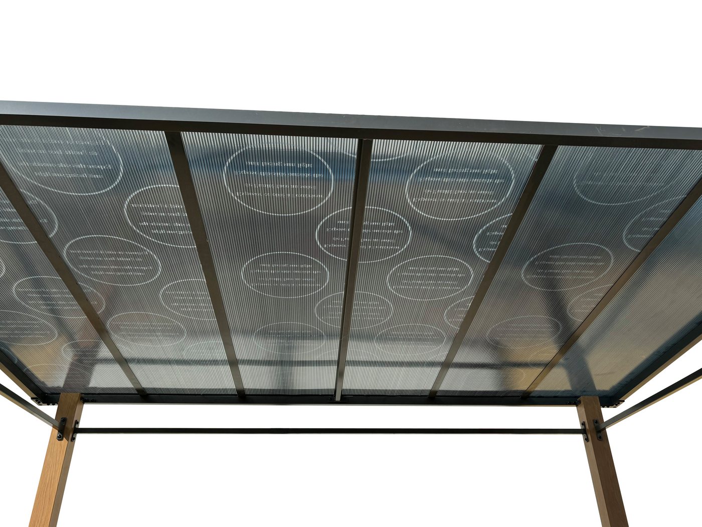Leco Grillpavillon Luxus Grillpavillon 2,35 x 1,50 m Aluminium Holzoptik / anthrazit *, mit 0 Seitenteilen, Aluminium in Holzoptik, Stahlrohr anthrazit, Polycar – Bild 5 von 5