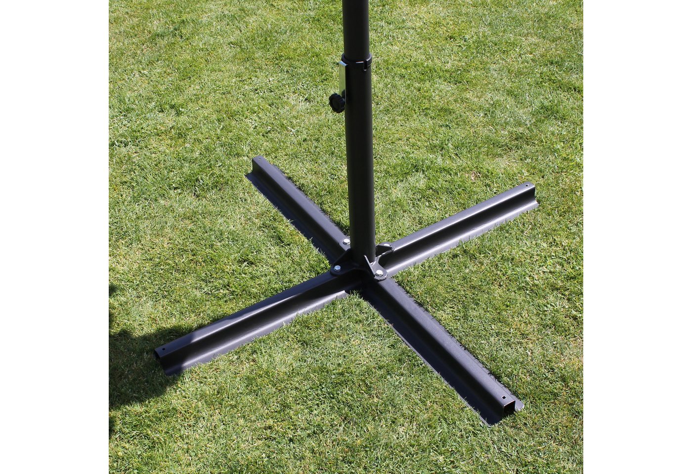 Leco Schirmhalter Schirmständer Plattenständer Betonplatten Kreuzständer Sonnenschirme, für Stöcke bis Ø 50 mm – Bild 2 von 3