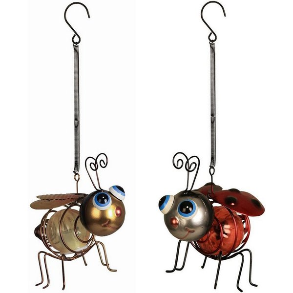Luxform LED Gartenleuchte Luxform Bee and LadyBug Hang Hängeleuchte Solar - 2 Stück, 2 Leuchten im Set