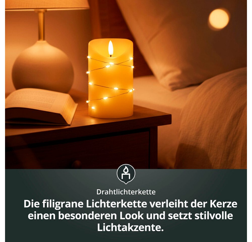 LED Universum LED-Kerze "Cynthia" Kerze, warmweiß, batteriebetrieben, IP20, warmweiß – Bild 4 von 5