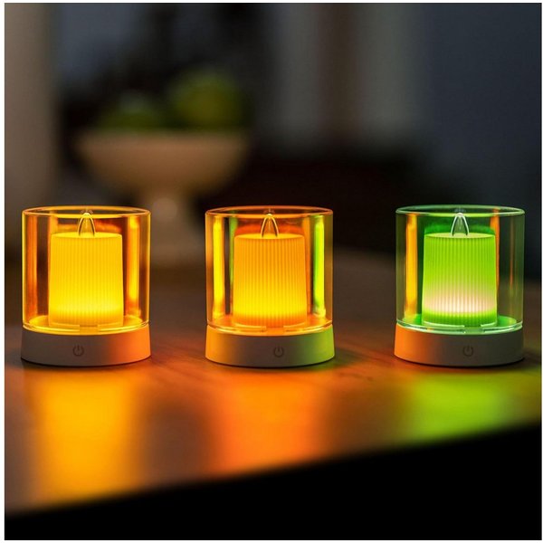 Mili LED-Kerze MiLi LED-Teelichter Set, flammenlos, wiederaufladbar, warmweiß, Warmweiß, Flammenlose LED-Kerze, wiederaufladbar abnehmbaren Silikonhüllen.