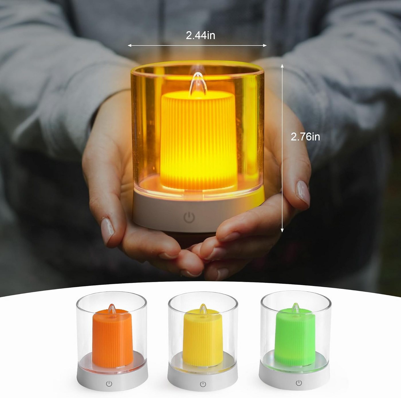 Mili LED-Kerze MiLi LED-Teelichter Set, flammenlos, wiederaufladbar, warmweiß, Warmweiß, Flammenlose LED-Kerze, wiederaufladbar abnehmbaren Silikonhüllen. – Bild 5 von 5