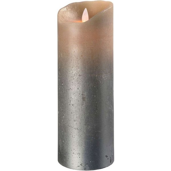 SOMPEX LED-Kerze Sompex Flame LED Echtwachskerze Sand metallic 8x23cm (Kerze), fernbedienbar, integrierter Timer, Echtwachs