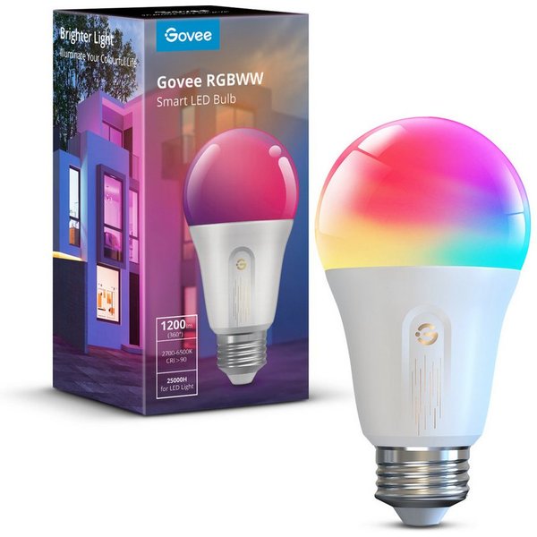 Govee LED-Leuchtmittel Govee RGBWW Smart LED Bulb (1 Pack) E27 1200lm