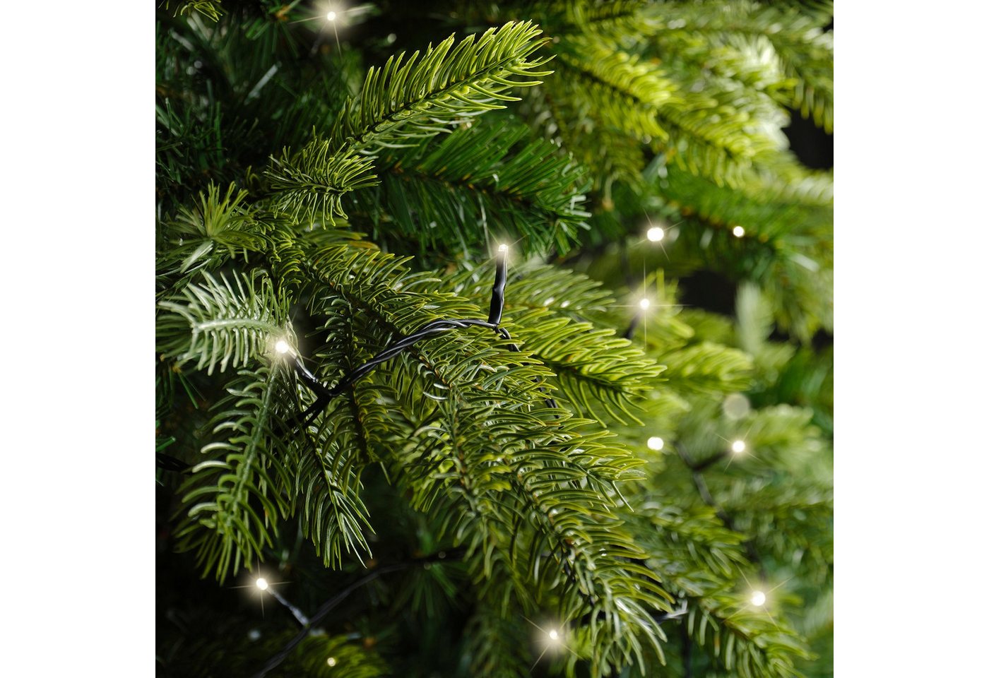 Lumineo LED-Lichterkette Lumineo, USB Lichterkette BASIC Twinkle, 100 LED 7,4 m, warm weiß, Indoor/Outdoor, 8 Funktionen, 6h-Timer, wiederaufladbar – Bild 3 von 5