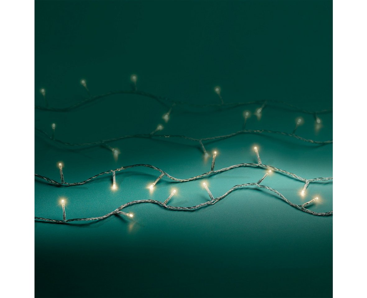 Lumineo LED-Lichterkette Lumineo Lichterkette BASIC 120 LED 9 m warm weiß, transparentes Kabel, Indoor/Outdoor, dimmbar, 8h-Timer, + 5 m Zuleitung – Bild 3 von 5