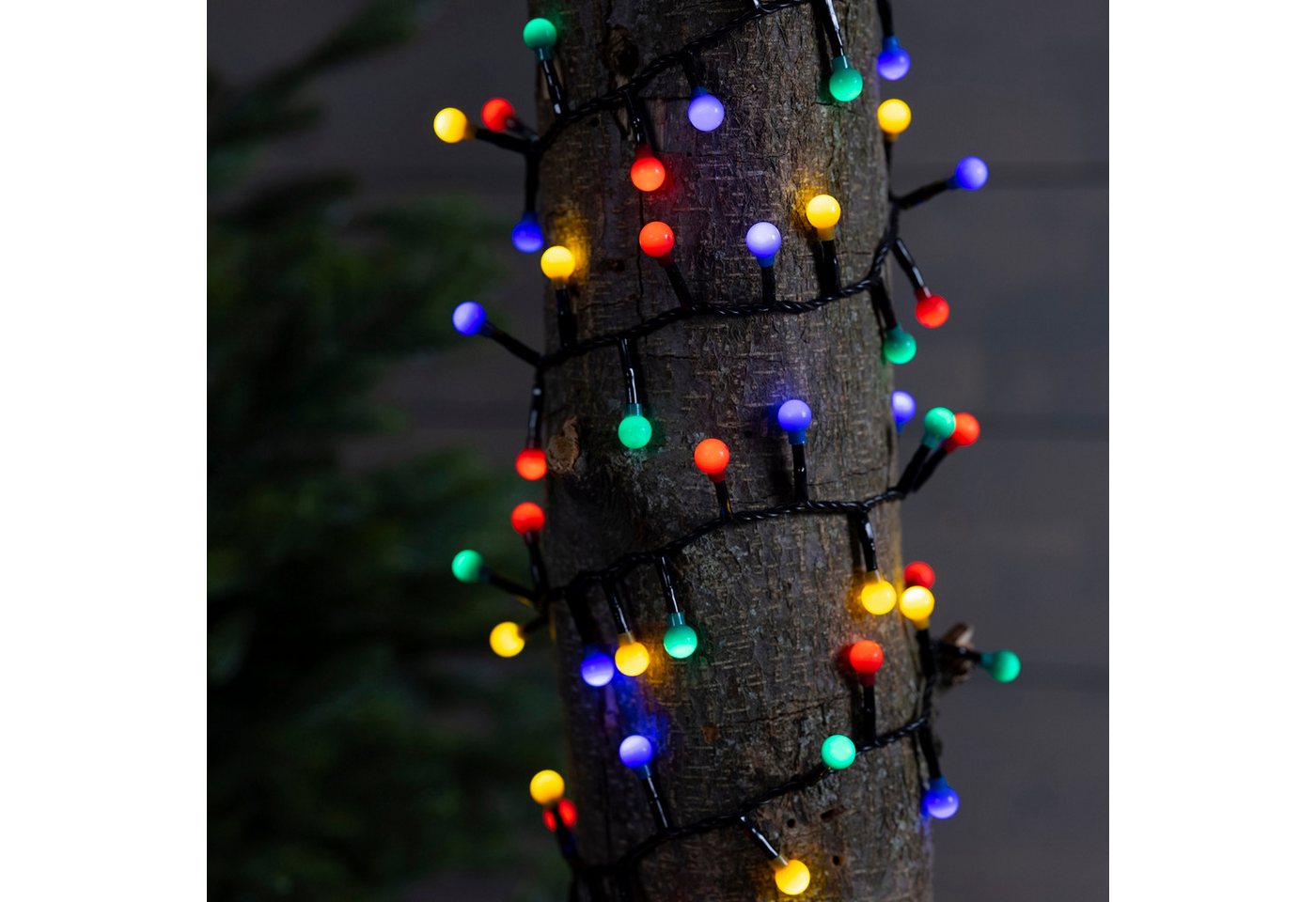 Lumineo LED-Lichterkette Lumineo Lichterkette CHERRY Compact Twinkle 500 LED 11 m Bunt, Indoor/Outdoor, 8 Funktionen, 8h-Timer, + 5 Meter – Bild 4 von 5