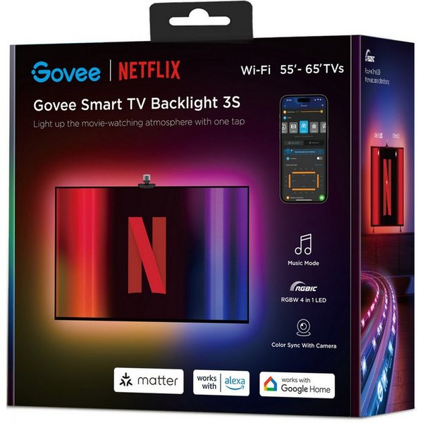 Govee LED Lichtleiste Govee TV-Hintergrundbeleuchtung 3S (55–65 Zoll) NETFLIX-CO-BRANDING
