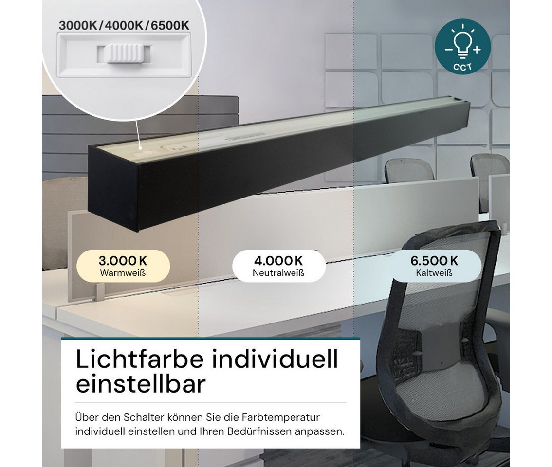LUXULA LED Pendelleuchte LUXULA LED Linearleuchte 120 cm 40 W CCT einstellbar Schwarz, Farbwechsler – Bild 3 von 5