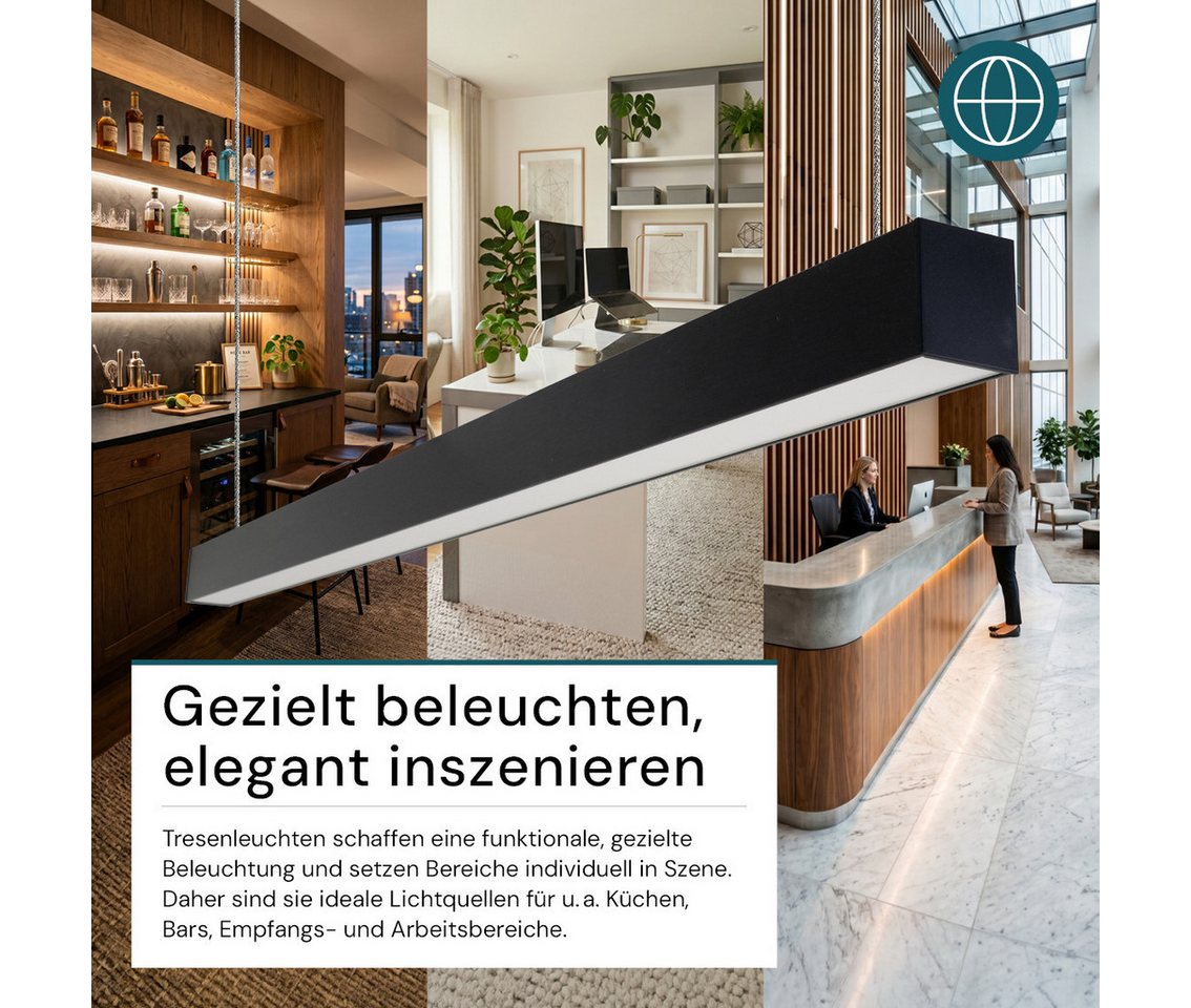 LUXULA LED Pendelleuchte LUXULA LED Linearleuchte 120 cm 40 W CCT einstellbar Schwarz, Farbwechsler – Bild 5 von 5
