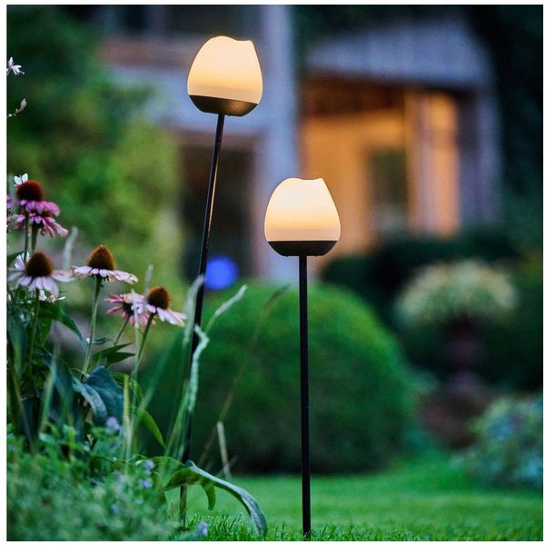 lumix LED Solarleuchte LUMIX Solar Flower Rosy, Farbwechsel, LED, Farbwechsel, Kaltweiß, Warmweiß, Solarlampe mit innenliegendem Solarpanel