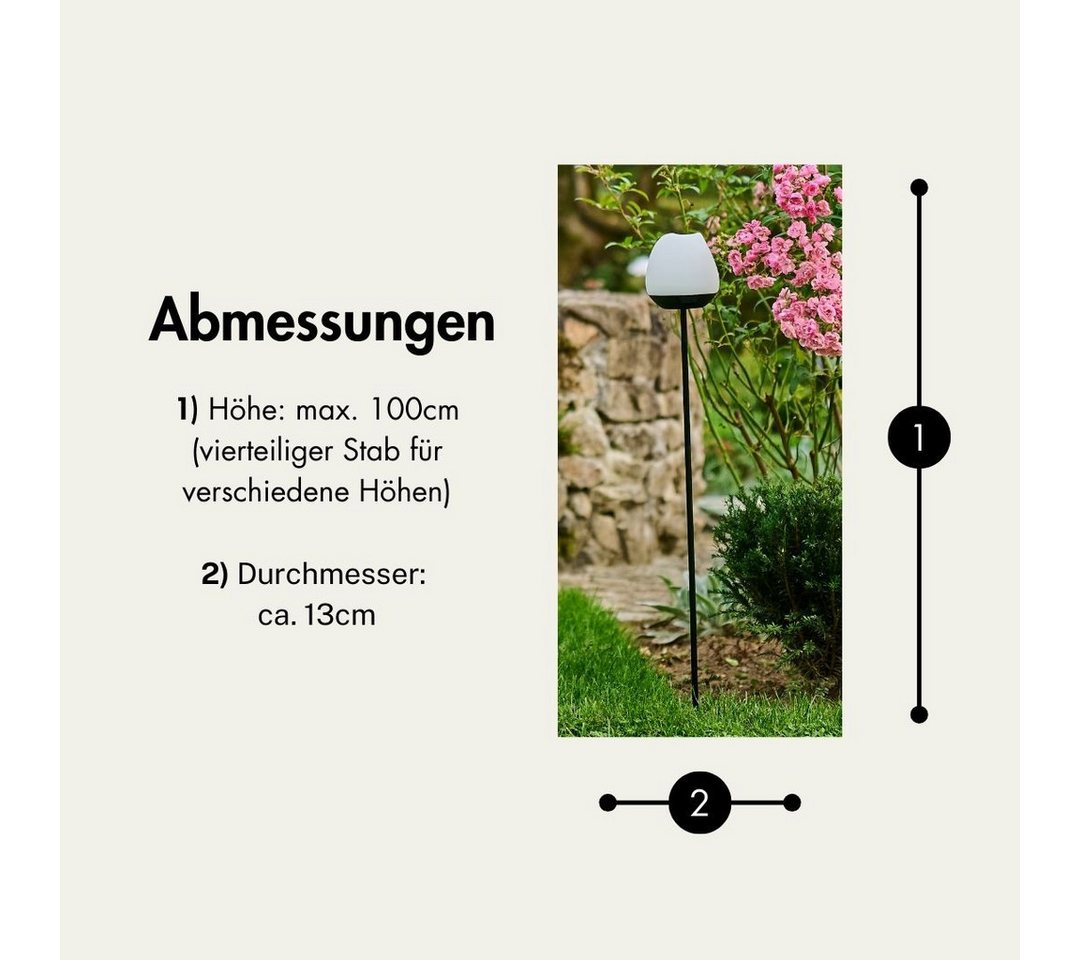 lumix LED Solarleuchte LUMIX Solar Flower Rosy, Farbwechsel, LED, Farbwechsel, Kaltweiß, Warmweiß, Solarlampe mit innenliegendem Solarpanel – Bild 2 von 5