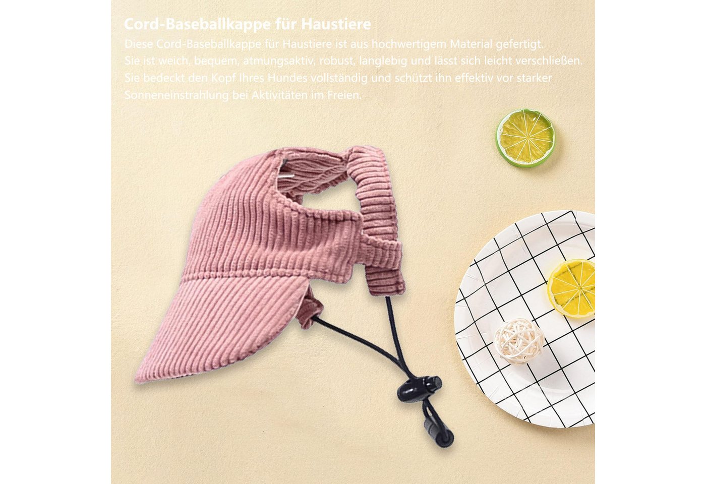 Ledander Baseball Cap Hunde Baseballmütze, Verstellbar Sommer Sonnenschutz Hut Sonnenhüte mit Ohrlöchern, Haustier Sommer Hut für Welpen Hunde Mütze – Bild 3 von 5