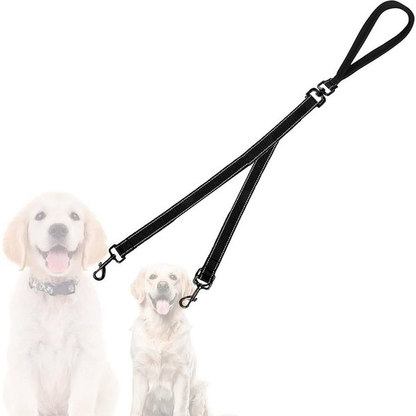 Ledander Hundeleine Anti-Zieh Hundeleine, 1.2m lange verstellbare Leine,doppelte Leine, reflektierende für Spaziergänge bei großen und mittleren Hunden