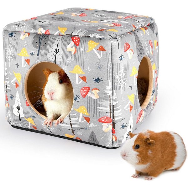 Ledander Kleintierhaus Meerschweinchen Haus 2 eingange–Waschbares Kaninchenbett&Kuschelhöhle, Warm & rutschfest -Versteck für, Chinchilla,Hamster,&kleine Hausti