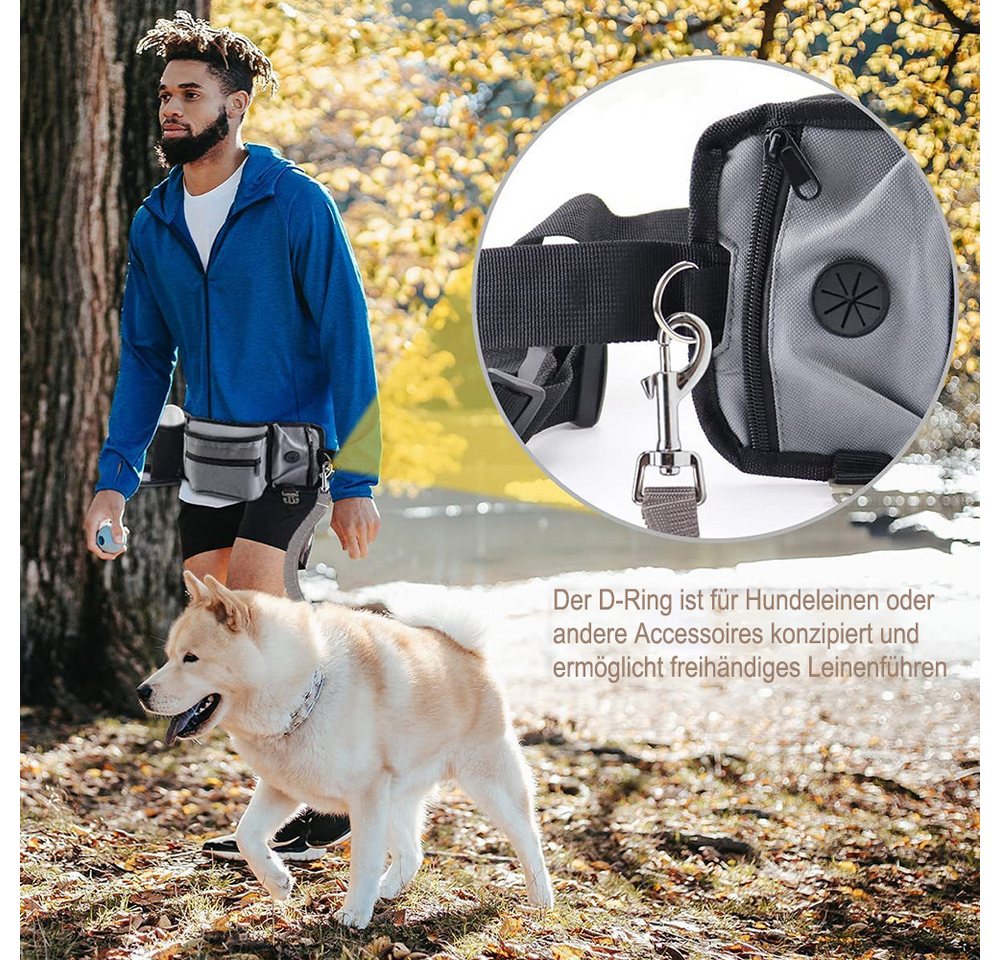 Ledander Leckerlibeutel Leckerlibeutel für Hunde,Bauchtasche für Hunde Zubehör, grau,Freihändige Hüfttasche für Hundetraining & Spaziergang – Bild 5 von 5
