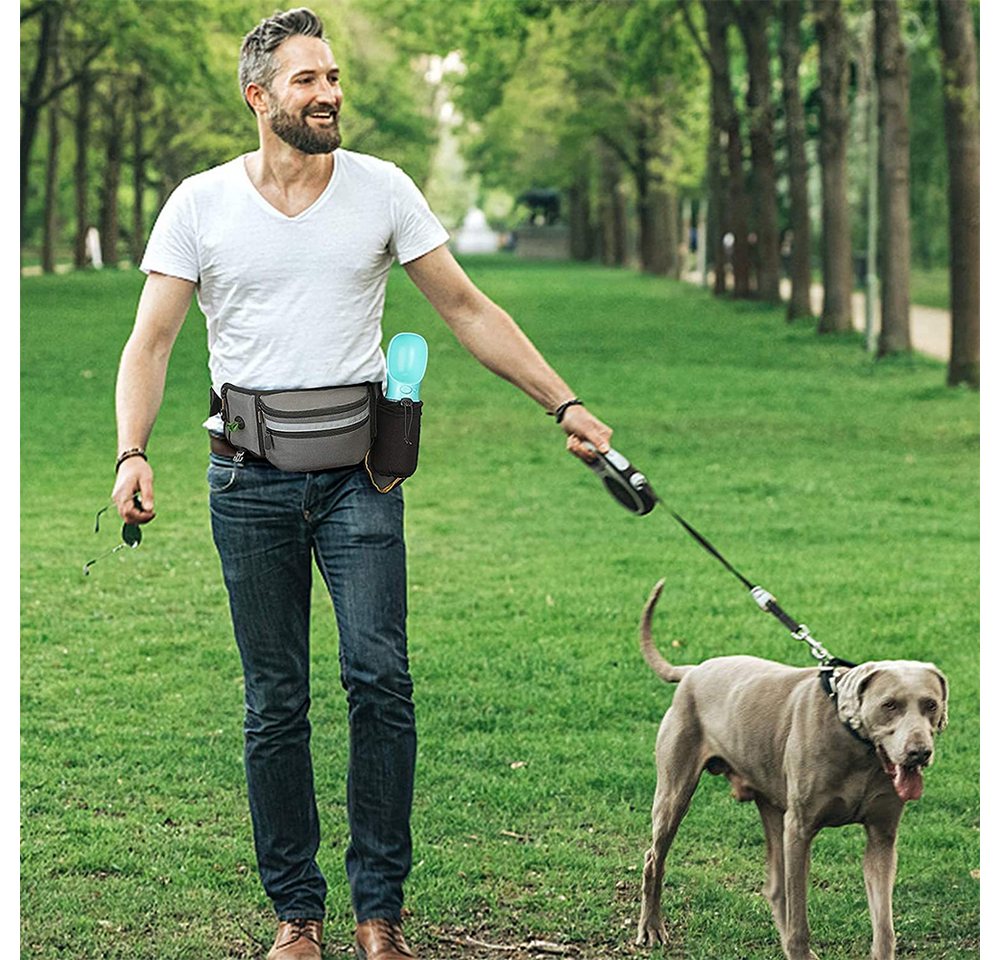Ledander Leckerlibeutel Leckerlibeutel für Hunde,Bauchtasche für Hunde Zubehör, grau,Freihändige Hüfttasche für Hundetraining & Spaziergang – Bild 4 von 5