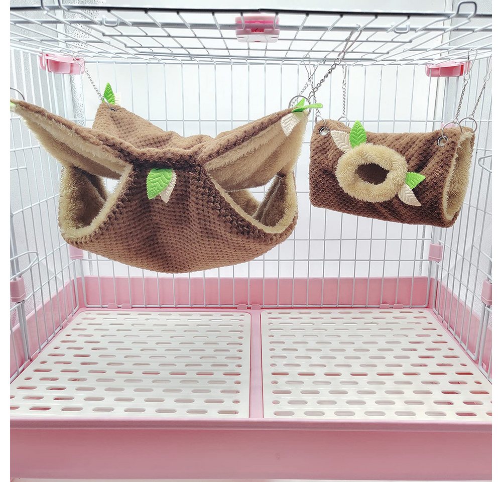 Ledander Tierbett Kleintierhängematte, Hamster Hängematte Hängematte, Tunnel Warmbett Hauskäfig Nestkäfig Hängetunnel und Hängematte – Bild 4 von 5