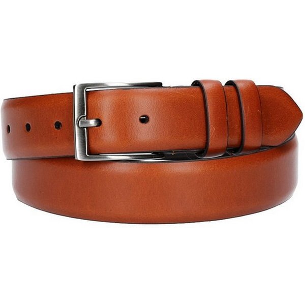 Leder Bazlen Ledergürtel Herren-, Anzugsgürtel 35mm in Cognac aus Vollrindleder bombiert