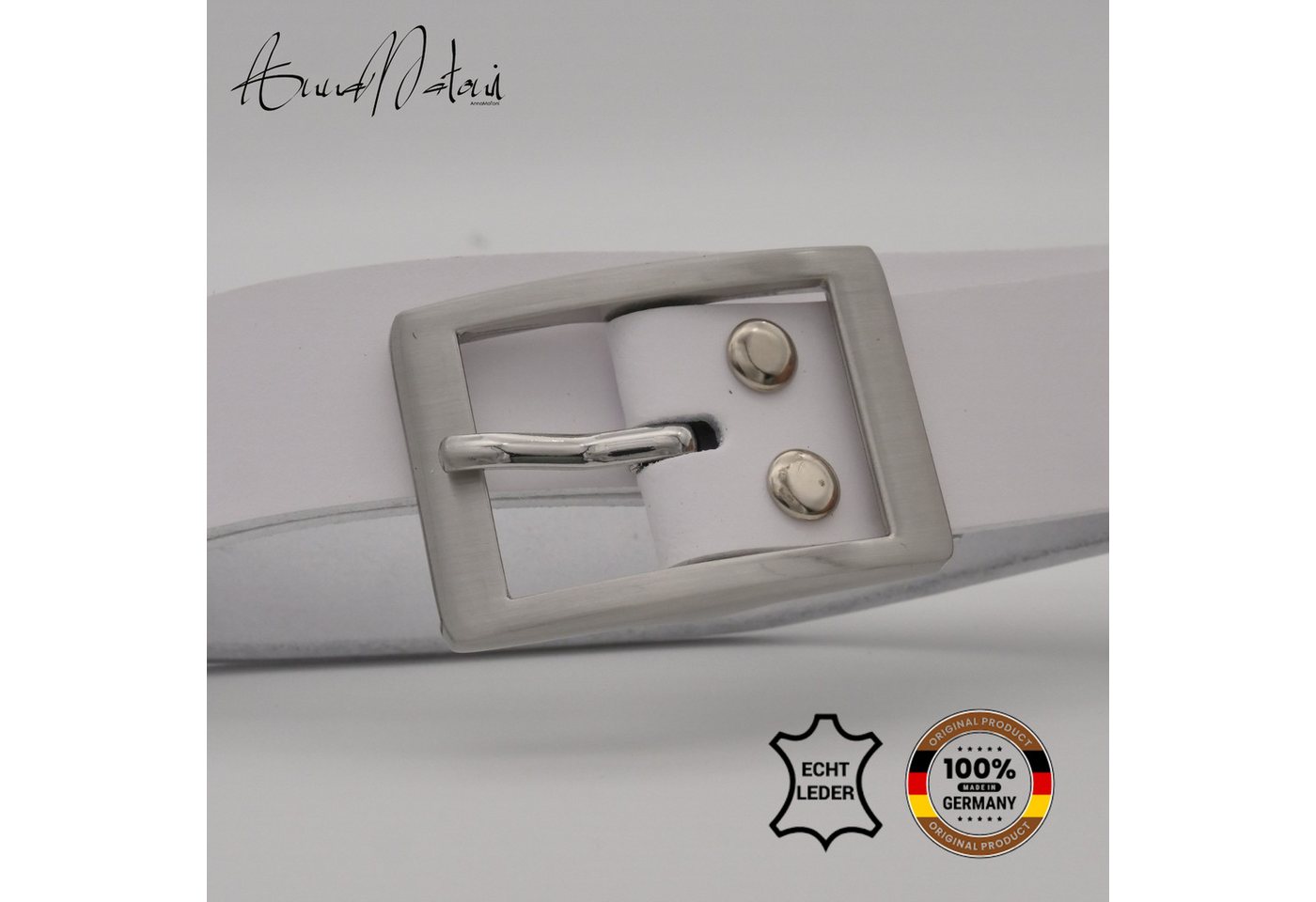 AnnaMatoni Ledergürtel AnnaMatoni Damen Basic Ledergürtel 3cm echt Leder Made in – Bild 3 von 4
