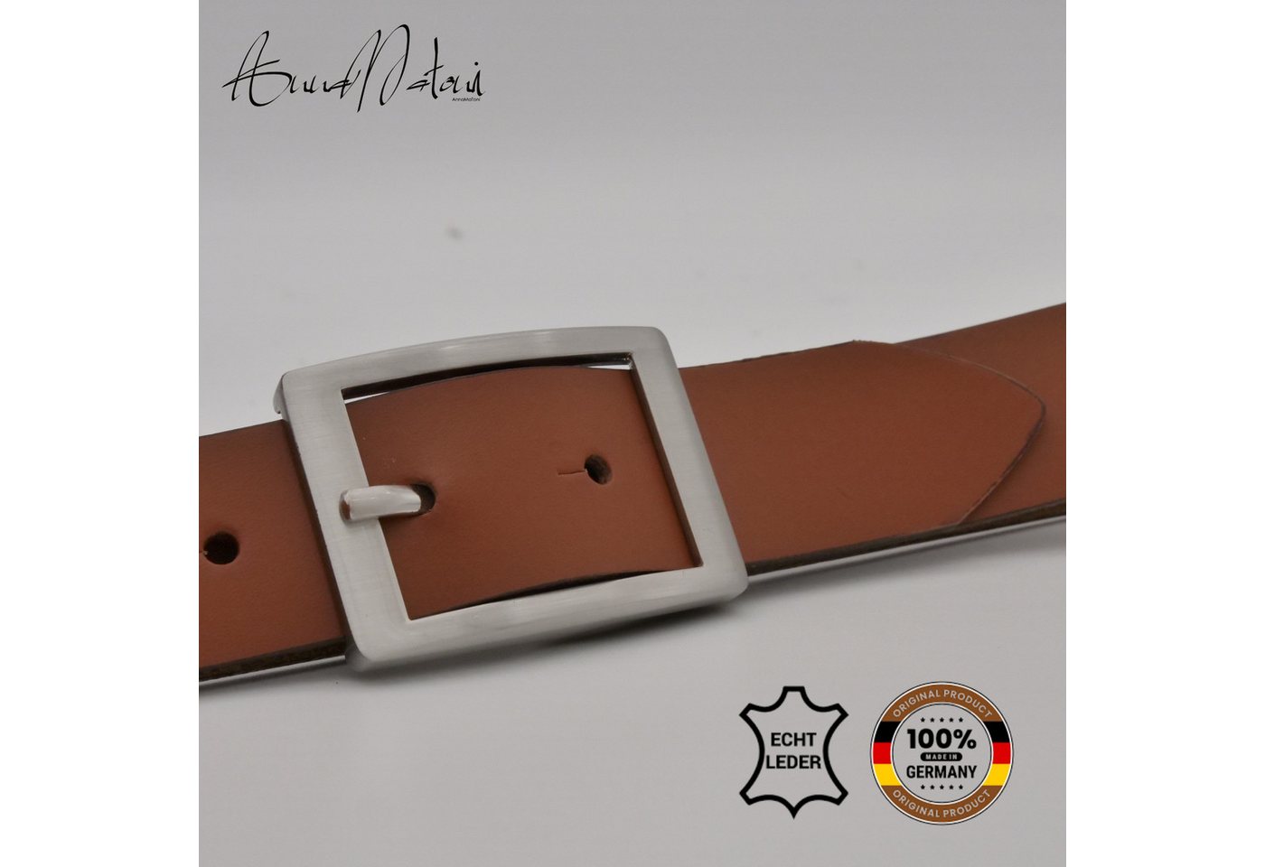 AnnaMatoni Ledergürtel AnnaMatoni Damen Basic Ledergürtel 3cm echt Leder Made in – Bild 2 von 4
