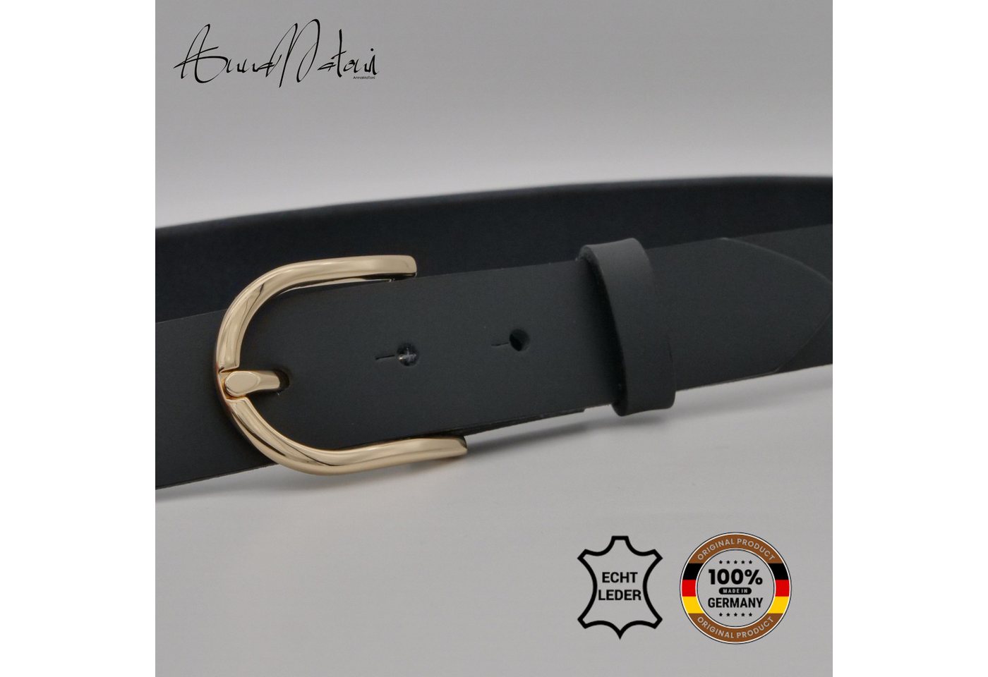 AnnaMatoni Ledergürtel AnnaMatoni Damen Ledergürtel Basic Gürtel 3cm breit echt Leder – Bild 2 von 4